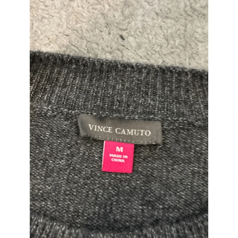 Vince Camuto Cheers Graphic Sweater Gray Marl Knit Pullover S3451253 Mens M